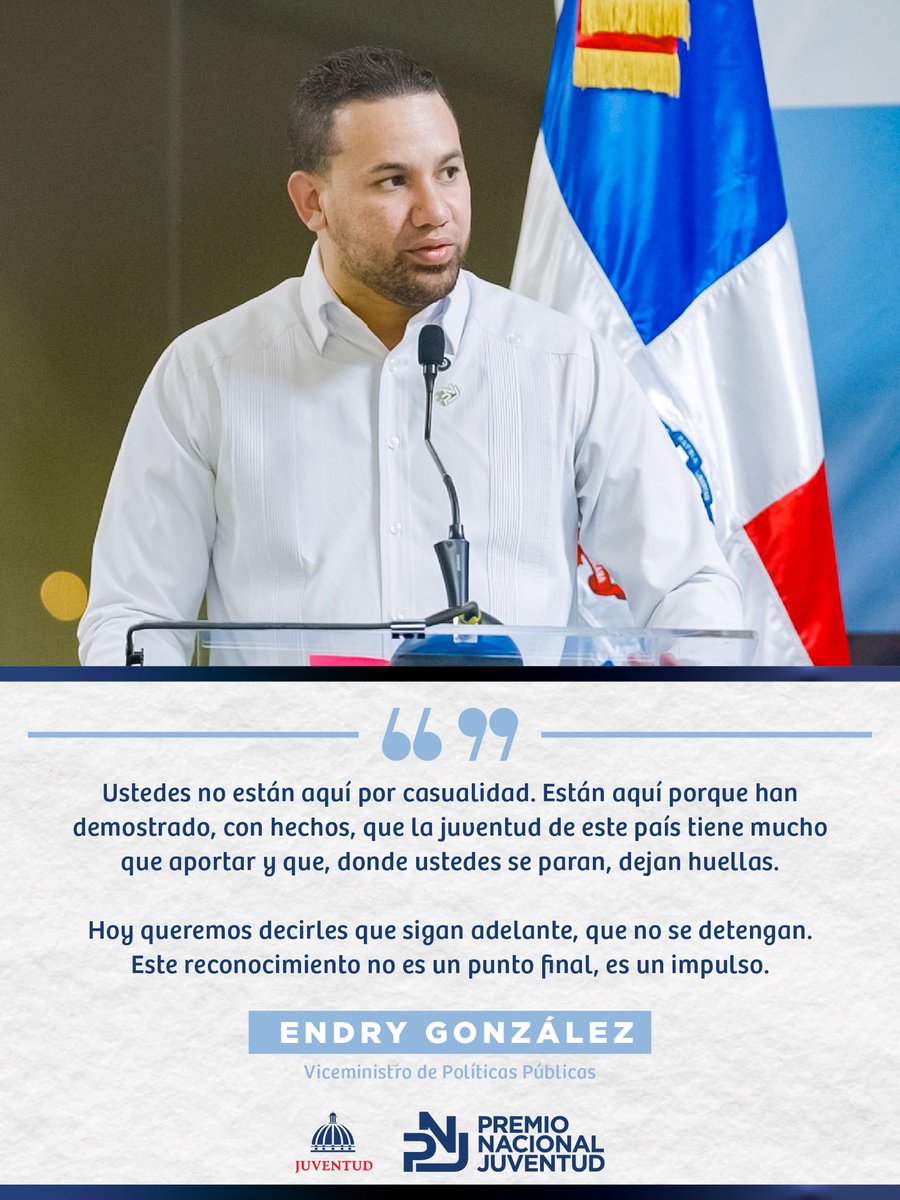 JuventudRD's tweet photo. 🤩 El Premio Nacional de la Juventud, máximo galardón que otorga el Estado dominicano a los jóvenes, sirve de plataforma para continuar reafirmando el gran talento y preparación con que contamos. 🙌🏻 https://t.co/eCQDHrvthf