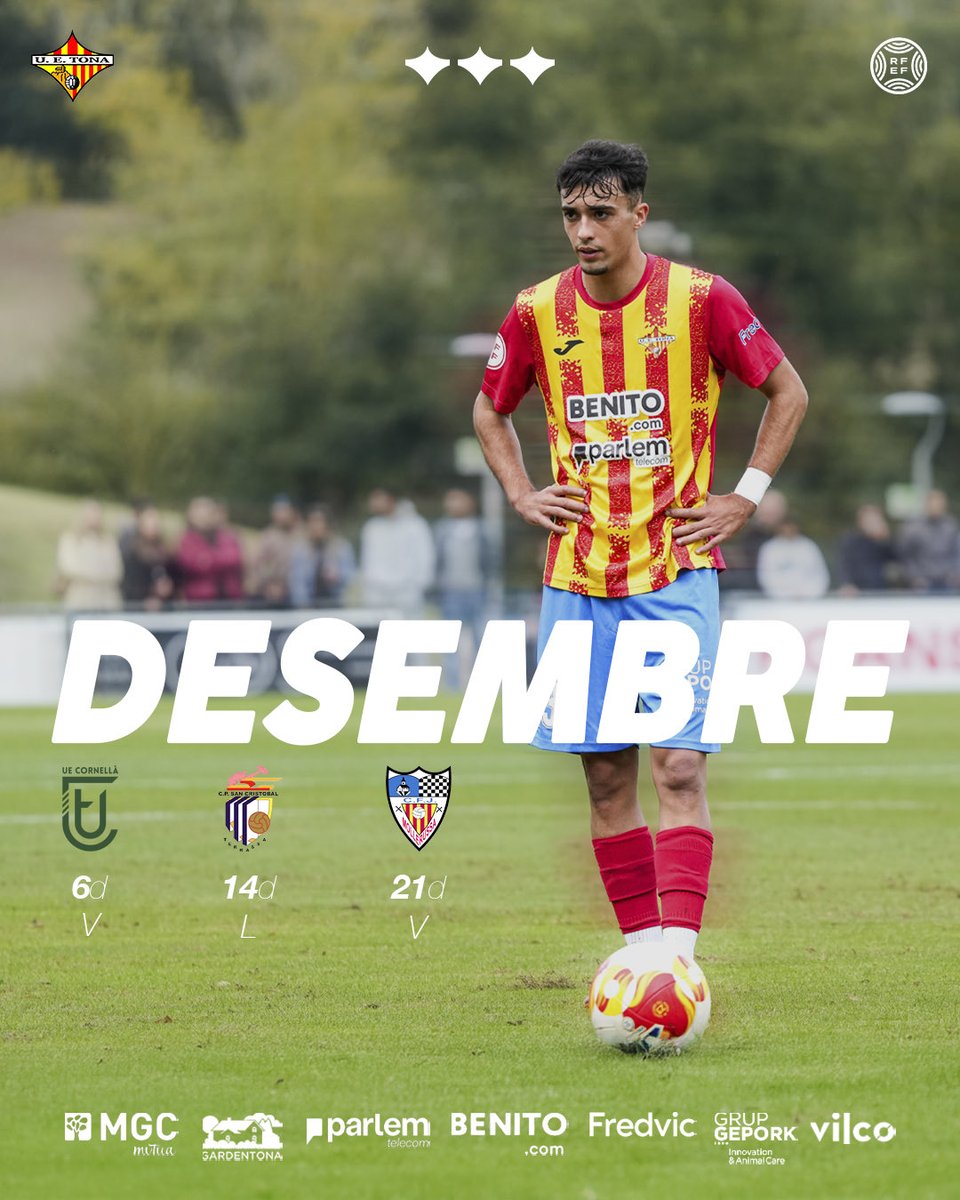 🥁❤️‍🔥 𝑫𝑬𝑺𝑬𝑴𝑩𝑹𝑬

3 partits per acabar l’any.

🔛 9 punts en joc!

Amb tot, Joan! 🙌🏻

#SomHiTona
#3RFEF
 🟡🔴