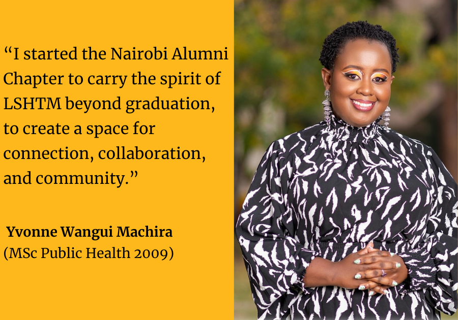 LSHTM_Alumni's tweet image. For #GivingTuesday, Yvonne Wangui Machira on leading our Nairobi Alumni Chapter:

“Giving back in this way has been one of the most rewarding parts of my journey, personally, and professionally as a social scientist; the relationships built along the way continue to inspire me.”