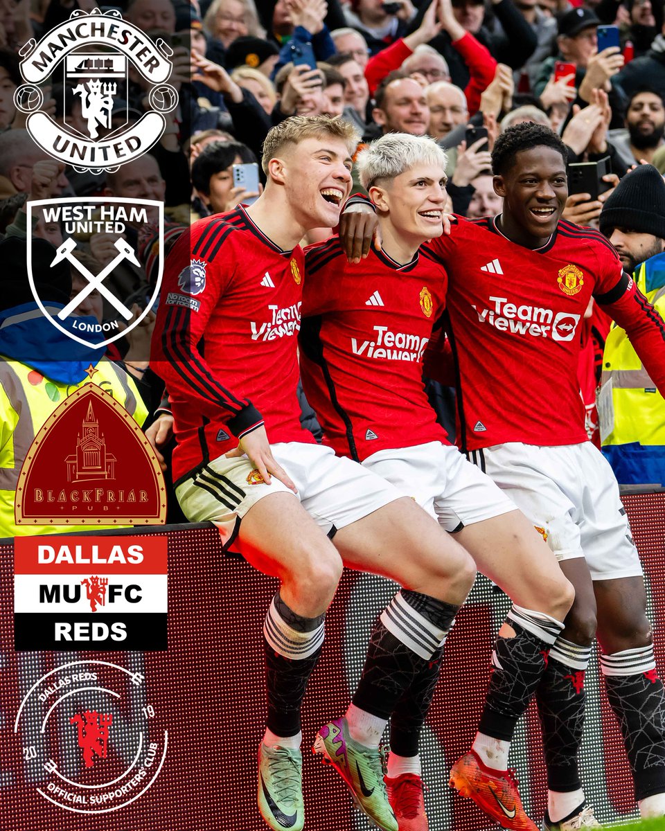Come join the #DallasReds Thursday afternoon at the <a href="/BlackfriarPub/">Blackfriar Pub</a> in #Dallas #Texas for <a href="/ManUtd/">Manchester United</a> vs <a href="/WestHam/">West Ham United</a> in the #PremierLeague. Kickoff 2PM.

Event in Bio. Click 'Going' <a href="/PLinUSA/">Premier League USA</a>

Official #MUFC Members get 20% off 🍻🇾🇪
#UTFR #Dallas #Texas #PremierLeague #MUNWHU #PLinUSA