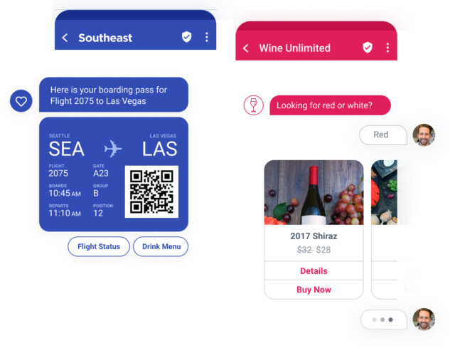 This isn't an app. It’s a message thread.

Rich visuals, buttons, carousels, guided replies… all inside the native text messaging inbox.

Open rates near 90 percent.

Three to seven times higher clicks than SMS.

Conversion lifts that reach sixty percent.

This is what
