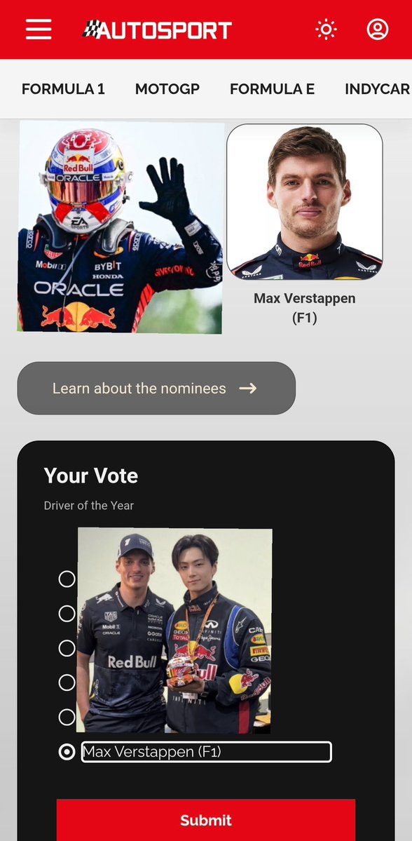 enhypenweverse's tweet image. [ #제이’s Post ] 251202

#JAY: Max Verstappen for the &quot;Driver of the Year&quot;🏎
dudududu🦁🎶
#Voting_certification

@ENHYPEN_members @ENHYPEN #ENHYPEN #엔하이픈