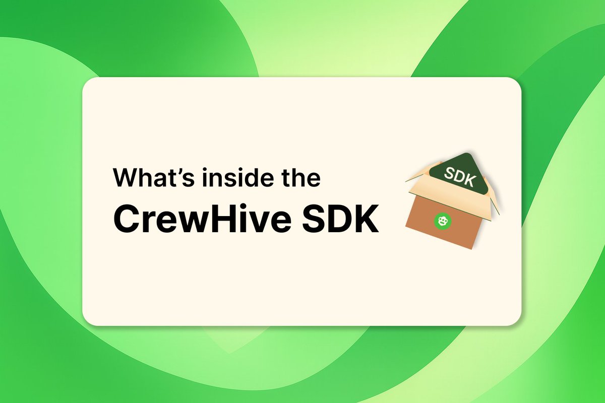 useCrewHive's tweet image. What’s inside the CrewHive SDK?

The CrewHive SDK provides the full technical foundation for building reliable and scalable AI agents.

Here is a detailed breakdown of its core components:
1. Task Execution Libraries
• Async and sync execution handlers
• Error handling with…