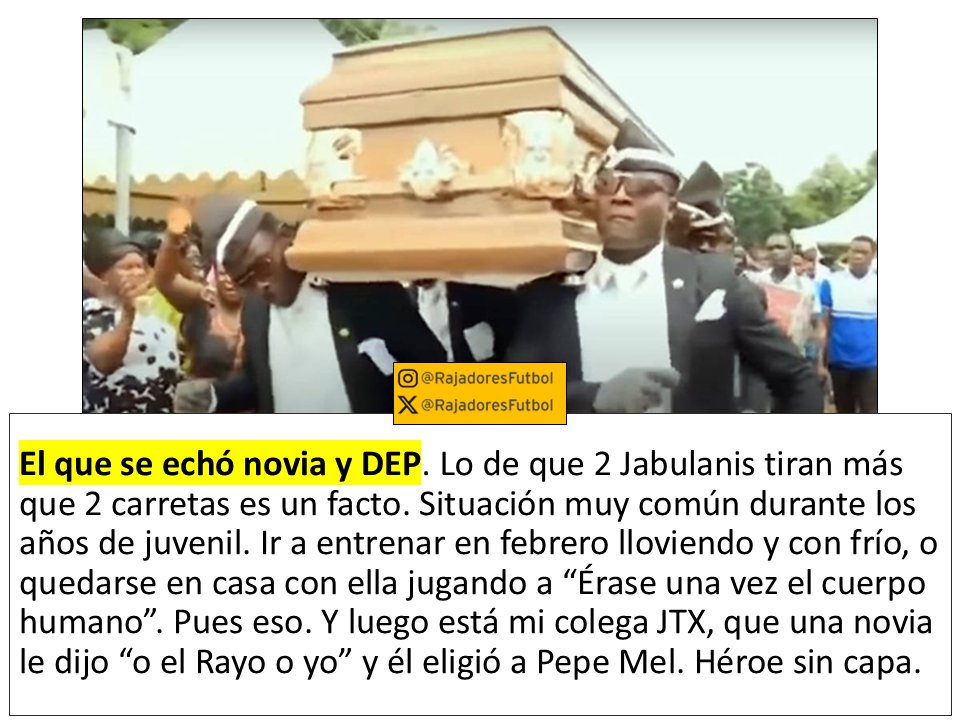 Todos hemos tenido amigos futbolísticos así:

🤝⚽⬇️

1) El que se echó novia y DEP.