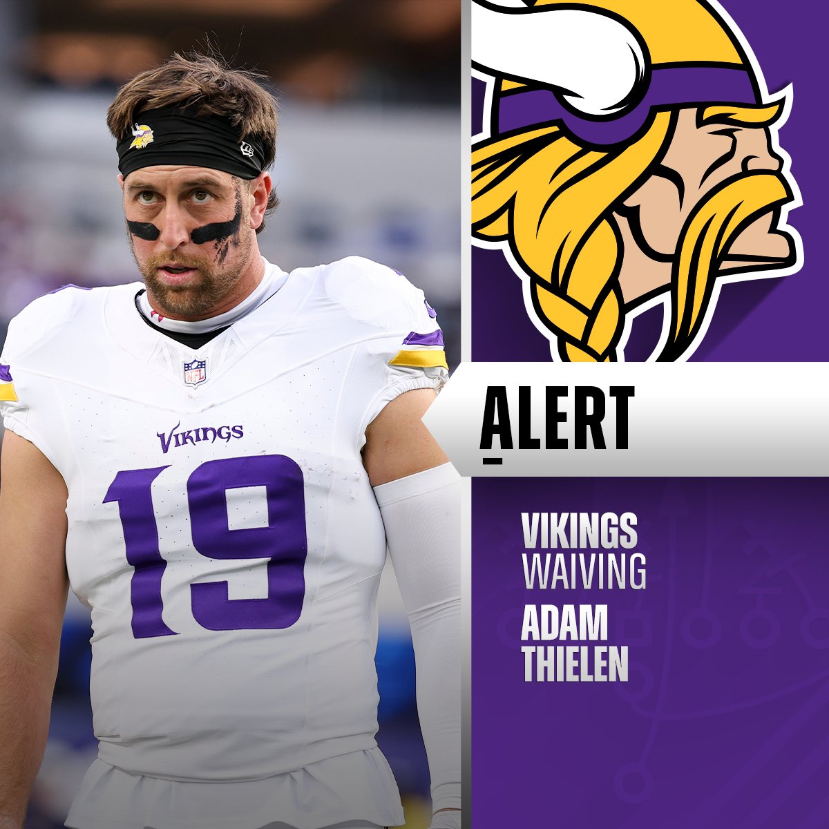 Vikings waive WR Adam Thielen. 