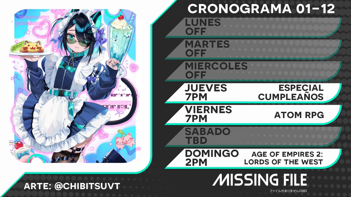 MissingFileVT's tweet image. Aún me quedan 3 dias libres but...

VOLVEMOS 💾✨

💾 Nos vemos el Jueves para mi Karaoke Especial de Cumpleaños 
💾 Retomamos también ATOM y AoE 2

💾 Artes: #MissingArtFiles
💾 Clips: #MIKApturadoEn4K

#VtuberES #Vtuber