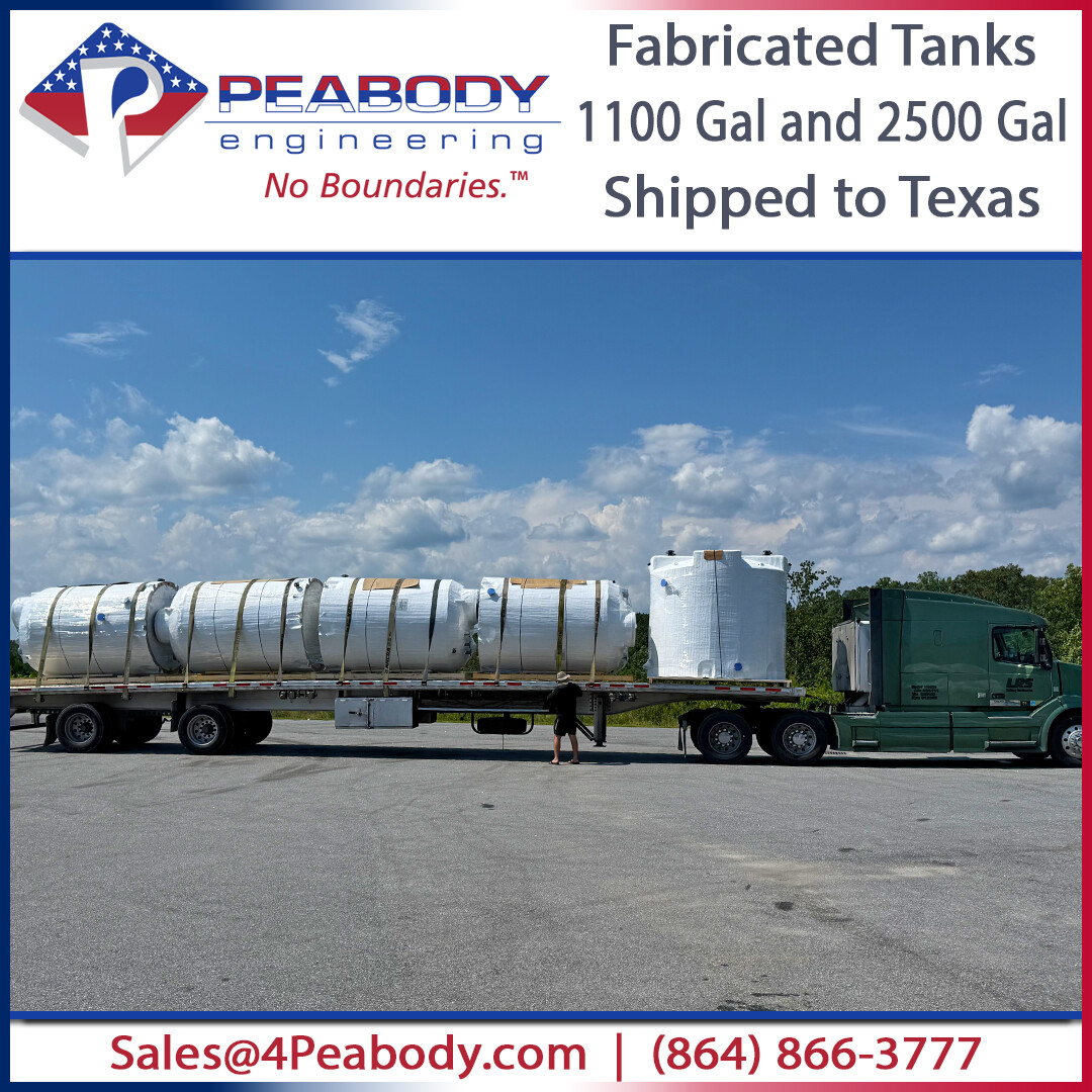 Shipped (4) 1100-gallon &amp; (1) 2500-gallon fabricated tanks to Texas. These tanks are heated, insulated, &amp; equipped with seismic restraints for maximum reliability. Proud to support safety &amp; quality on every delivery! Need something similar call Customer Service at (864) 866-3777.