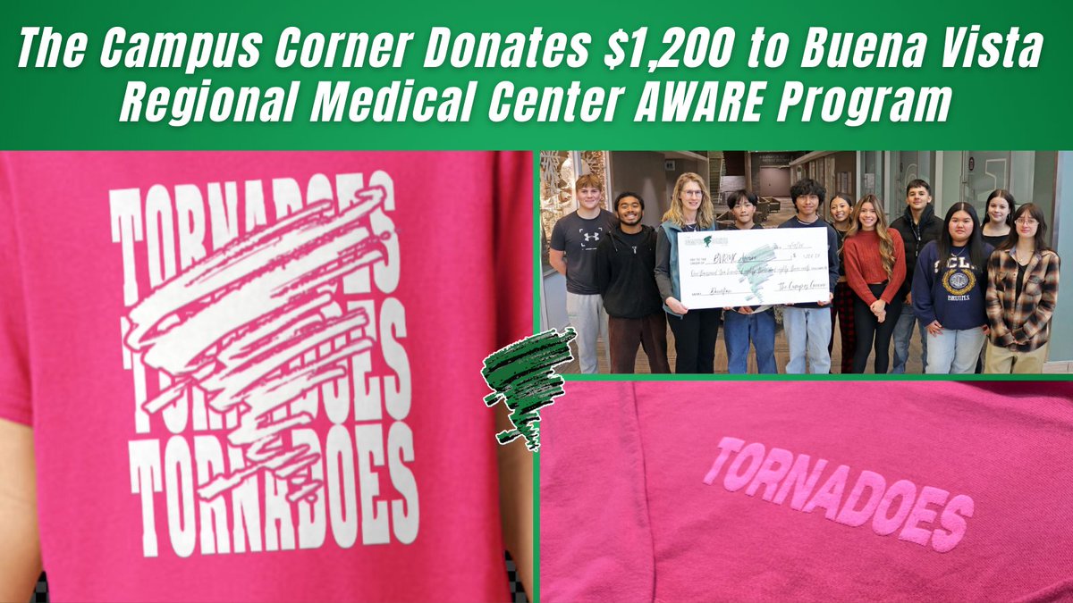 The SLHS Campus Corner store raised over $1,200 for the Buena Vista Regional Medical Center AWARE program through a “Pink Out” t-shirt fundraiser! Visit the Campus Corner at thecampuscornersl.myshopify.com or follow along at facebook.com/profile.php?id…. 

#AmericasSchool