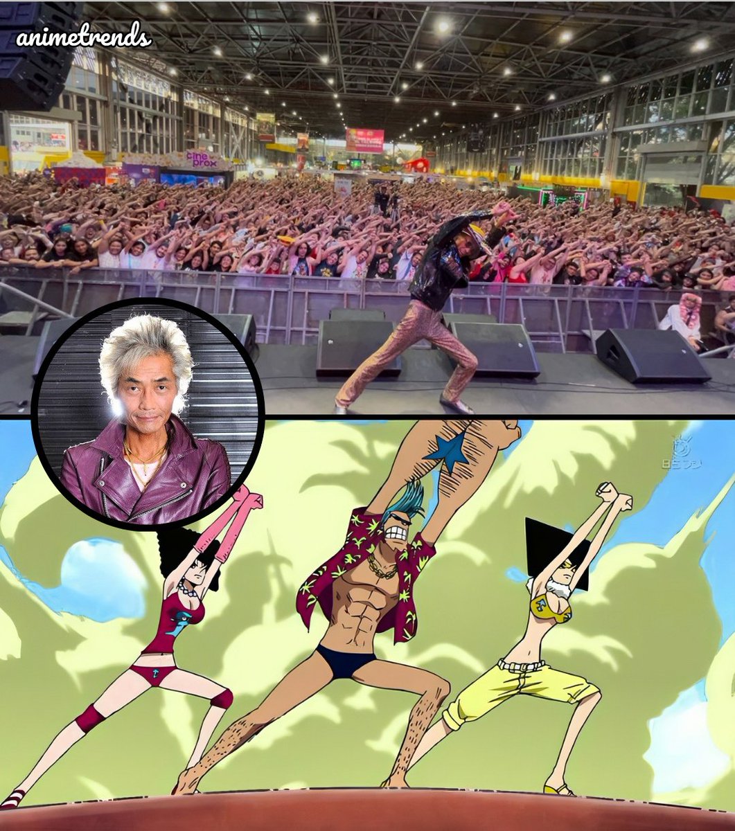 AnimetrendsLA's tweet photo. Kazuki Yao quién fue la voz de Franky en ONE PIECE estuvo en Colombia, se tomó fotos con el público y realizó su icónico ¡SUUUUUUUPER!. ✨🇨🇴 https://t.co/667BRYtjp6