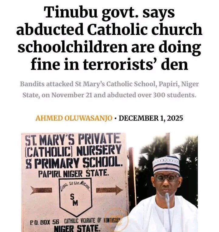 What kind of nation claims abducted children are “fine” in terrorists’ custody? The Tinubu government has normalized horror and calls it progress. Families are bleeding while the state romances insecurity. 

We won't accept this cruelty. Nigerians deserve safety, not excuses!