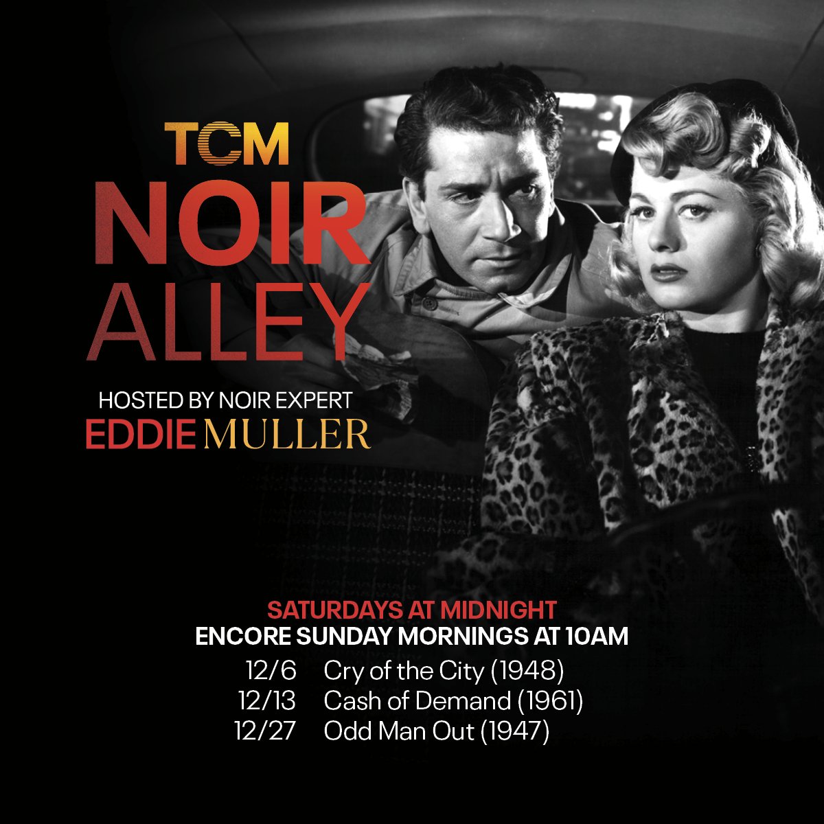 We're always dreaming of noir, even during the Christmas season.

Here's what we're showing this month on #NoirAlley hosted by Eddie Muller.