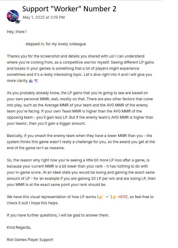 CoachSilverIE's tweet photo. @riotgames @RiotSupport @joshua_menke @drewlevin Wanna take a crack at this one? I'd like to talk to a human, thanks (account names of myself and support staff have been removed) contact me in dms if you would like the ticket reference. https://t.co/L4xM0XUnw7