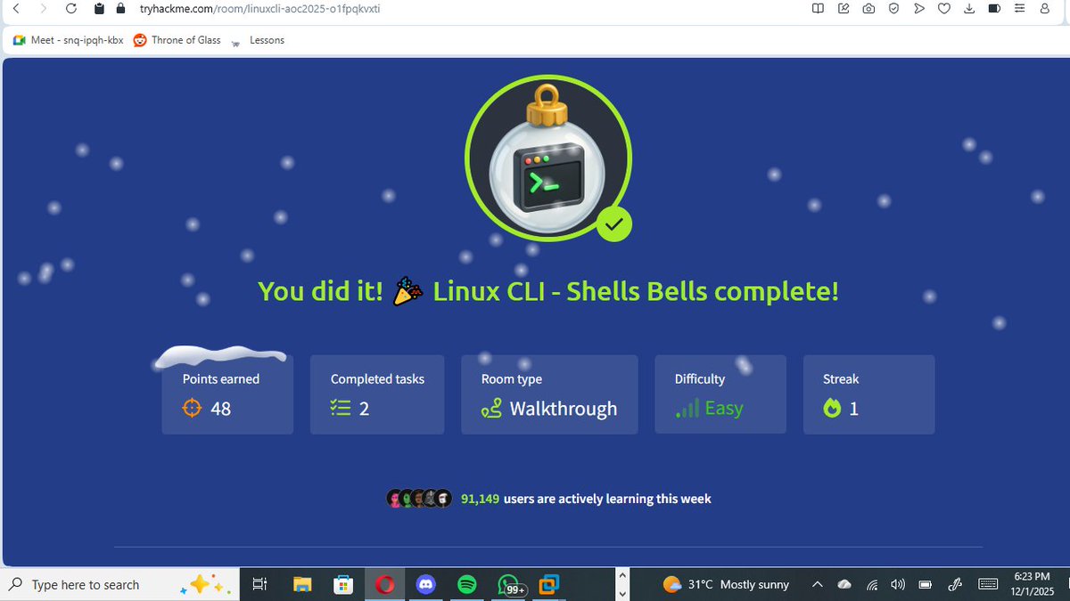 DammyReads's tweet image. Day 1 #adventofcyber2025
@tryhackme