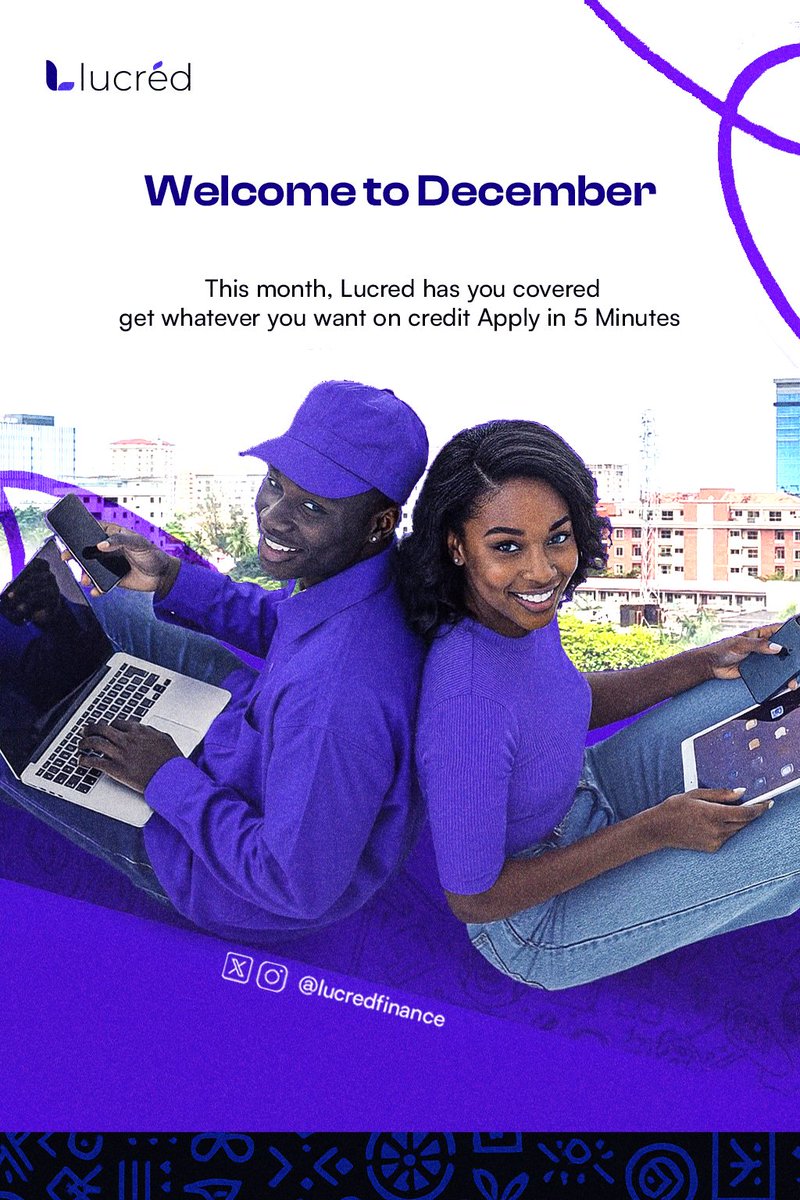 December is here, and Lucred has you covered!
Need something urgently? Want to upgrade something?

Get instant credit and shop in minutes — no stress, no delay.

Your December starts with freedom.

#Lucred #CreditMadeEasy #FinancialFreedom #QuickCredit #smartfinance