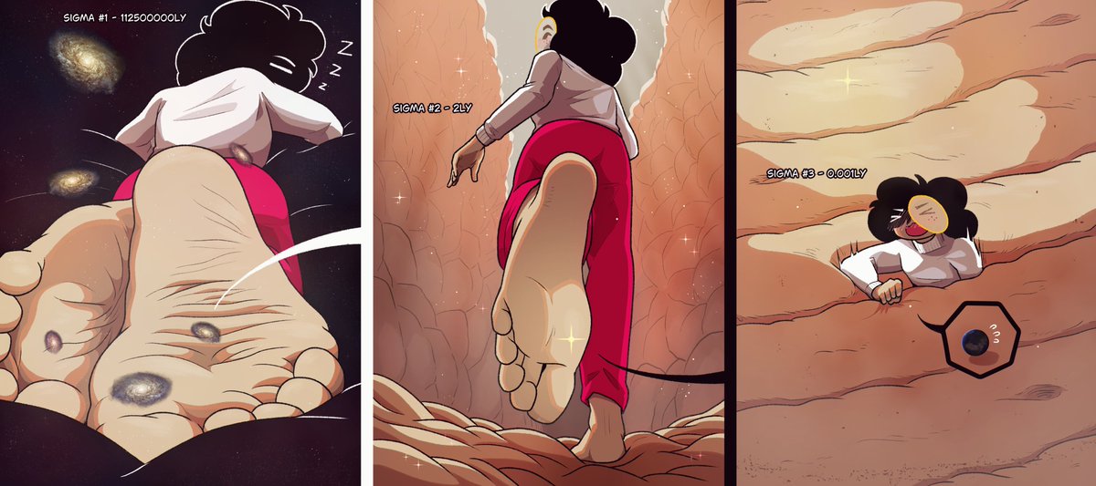 [Multi-Sigma Multi-Size]
Comm for anon
When you say you can't have enough of me I didn't think you would have multiple mes at different sizes .////.
Also... I really wanna get better with shading, I really like how this turned out &gt;///&lt;
#sizetwitter #giantess #giantmale #feet