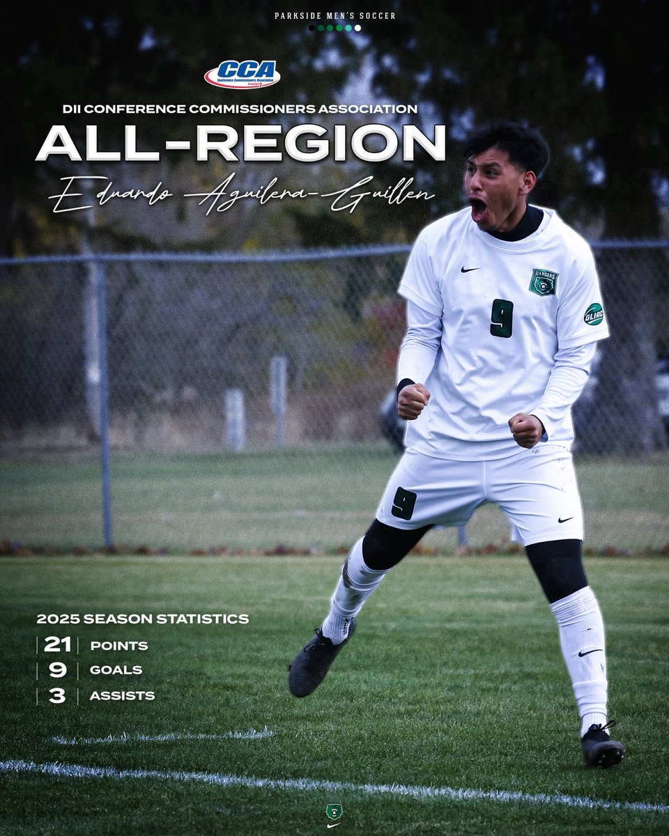 All-Region Second Team ‼️

Eduardo Aguilera-Guillen caps his impressive season with his selection to the DII Conference Commissioners Association All-Region Team.

#DefendTheDen // #RangerGRIT