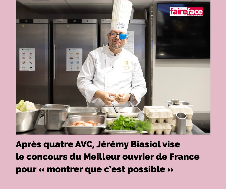 Après une série d’AVC, cause de lourdes séquelles, Jérémy Biasiol se prépare pour tenter de décrocher le titre de Meilleur ouvrier de France. Un défi pour l’ancien chef étoilé qui veut donner de la visibilité au handicap dans le monde de la gastronomie. 👉 urls.fr/vJTq-S