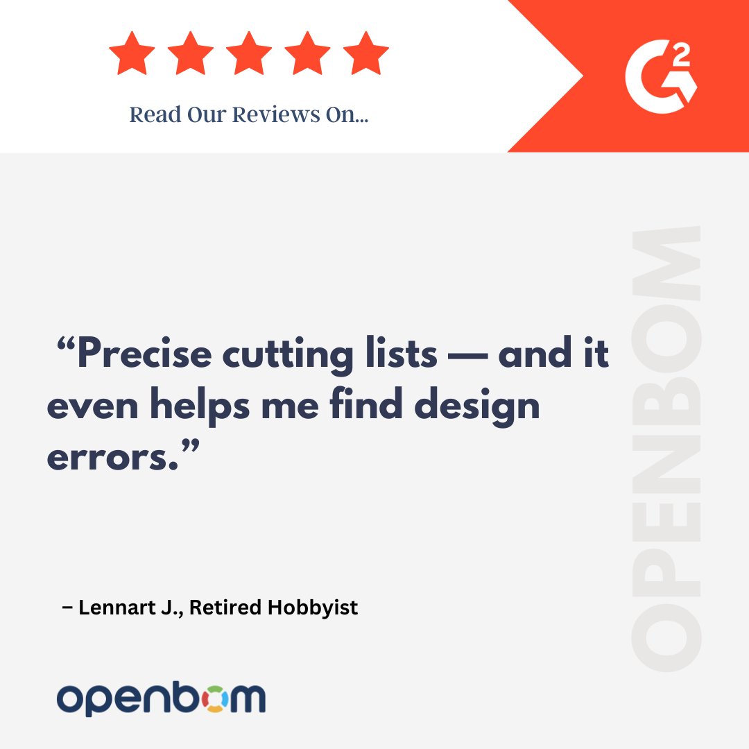 openbom's tweet image. 🧩 OpenBOM turns your designs into precise cutting lists — and helps catch design errors before production starts.
 From hobby projects to serious builds, clarity matters.

#BOM #DesignAutomation #CADTools #OpenBOM #ProductDesign
 🔗 bit.ly/4i5JGsp