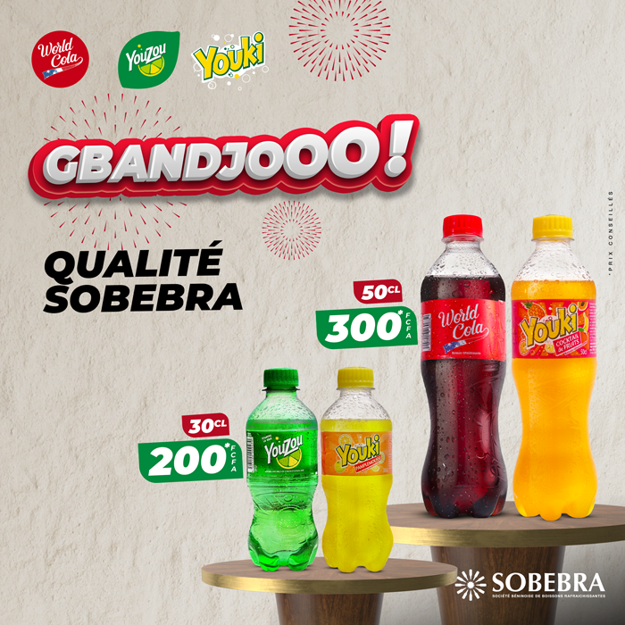 SobebraBJ's tweet photo. é djè gbandjoooo !

Les prix bougent chez World Cola, YouZou et Youki.

Nouveaux prix conseillés : 50 cl à 300 FCFA et 30 cl à 200 FCFA.

#WorldCola #YouZou #Youki #SOBEBRA https://t.co/kU7gW2m2js