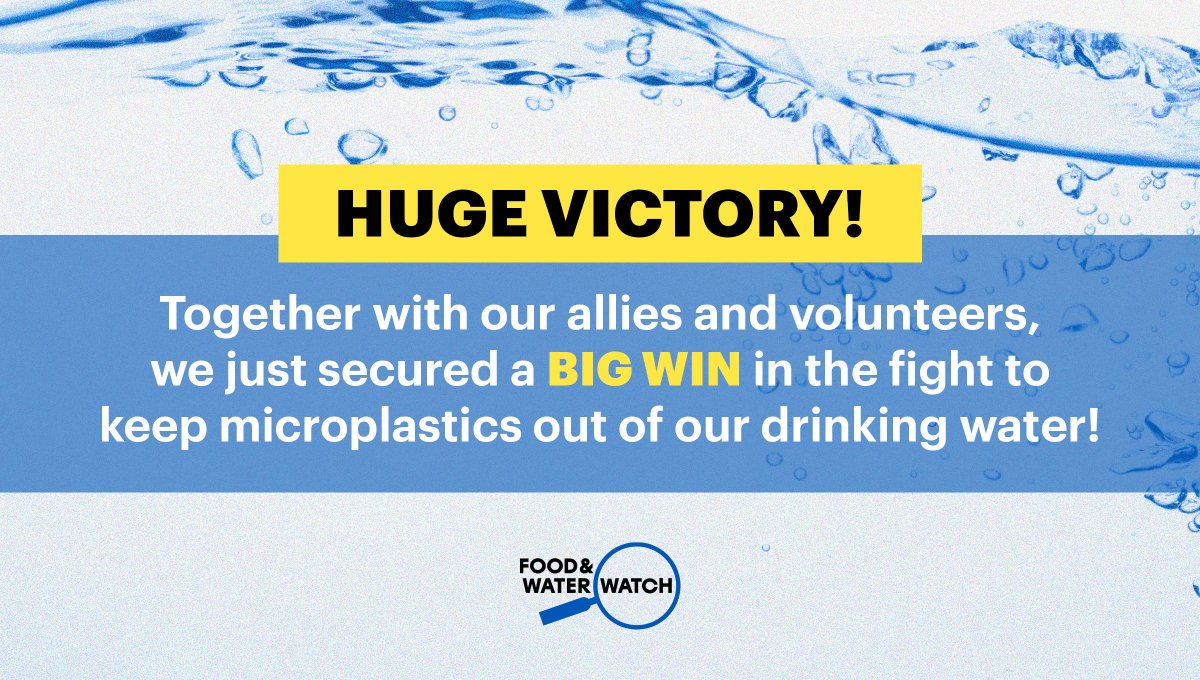 🥳 VICTORY 🥳 We’re celebrating a HUGE win in stopping microplastics 🚰 Together with our allies and volunteers, we pushed seven governors to submit a petition to the EPA demanding it monitor for microplastics in our drinking water!