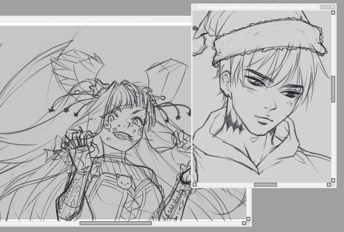 WIP working on a couple of commissions o/