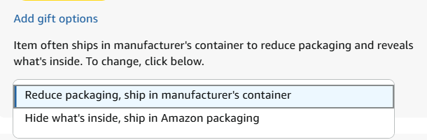 Tabletop_Deals's tweet photo. IMPORTANT Amazon game shopping reminder:

Be sure to select "Hide what's inside, ship in Amazon packaging"

If you don't you may get get a new game show up with a packing label on it, not in a box. 

We usually also recommend checking off "This item is a gift" just in case. https://t.co/DyHElNsY3U