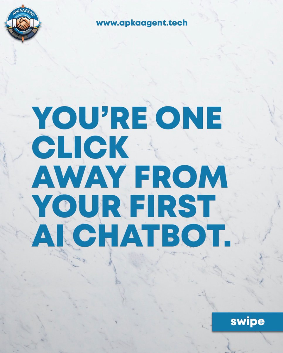 ApkaAgent's tweet image. You’re one click away from your first AI chatbot and one step closer to automating your business.
At Apka Agent, we don’t just build bots, we build conversations that convert. 

#ApkaAgent #chatbotstrategy  #automationforbeginners  #ChatbotDevelopment #FutureOfBusiness