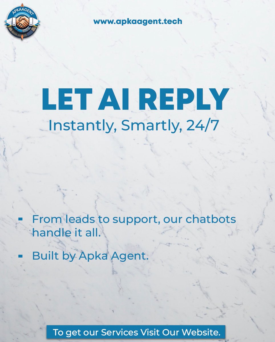 ApkaAgent's tweet image. You’re one click away from your first AI chatbot and one step closer to automating your business.
At Apka Agent, we don’t just build bots, we build conversations that convert. 

#ApkaAgent #chatbotstrategy  #automationforbeginners  #ChatbotDevelopment #FutureOfBusiness