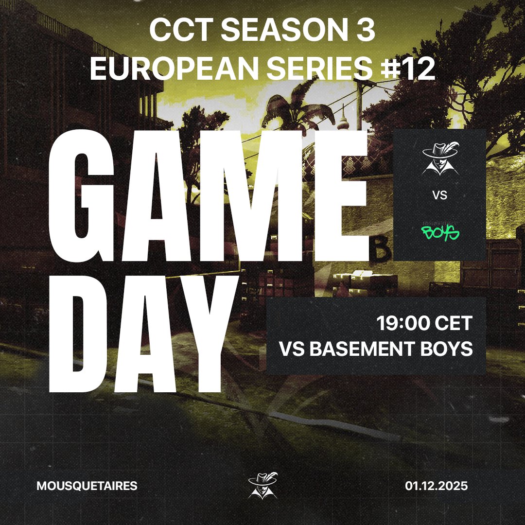 Game day!

Play-Ins decider, winners goes to the next stage of <a href="/CCT_CS/">Champion of Champions Tour CS2</a>.

Let's get physical <a href="/BasementBoysCS2/">BASEMENT BOYS</a> ⚔️