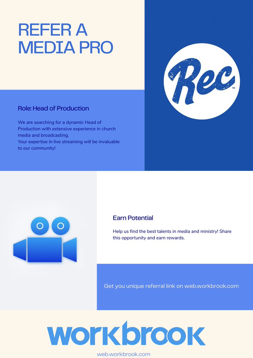 workbrookhq's tweet image. Know a Church Media Director?
We need a Head of Production in Lekki.
Sign up at web.workbrook.com, get your unique referral link, and share it. If they get the job, you get the reward! 🚀
#SideHustle #ReferAndEarn #Lagos