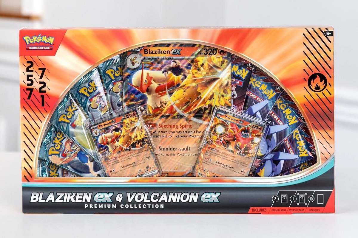 volcanion booster box Amazon.com: Pokémon TCG: Blaziken ex & Volcanion ex Premium Collection