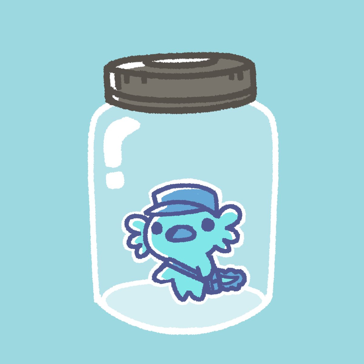 Fun fact… I had no idea what the jar meant either and just accepted this fan art as the same thing as mc axolotl in a bucket lmao