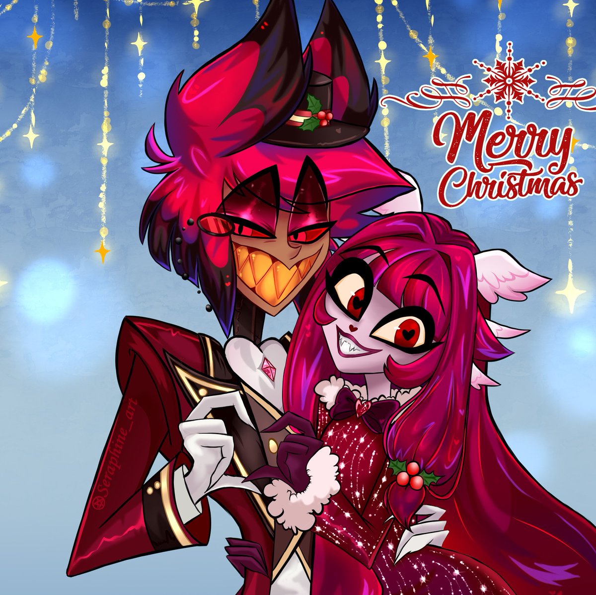 Seraph_Cult's tweet photo. New draw ❤️ #OC #HazbinHotel #Alastor #MerryChristmas #Christmas https://t.co/qTv2spYD08