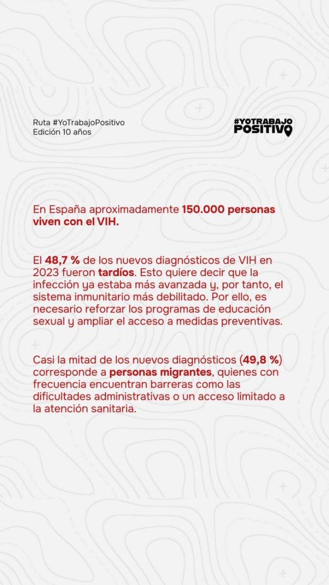 ➡️ Volvemos a participar en la campaña #YoTrabajoPositivo que cumple 10 años: El diagnóstico tardío, la desinformación y el estigma siguen siendo retos clave

🙌 Desde la FSS-CCOO, contribuimos a la construcción de espacios de trabajo libres de discriminación

 #Ruta10Años