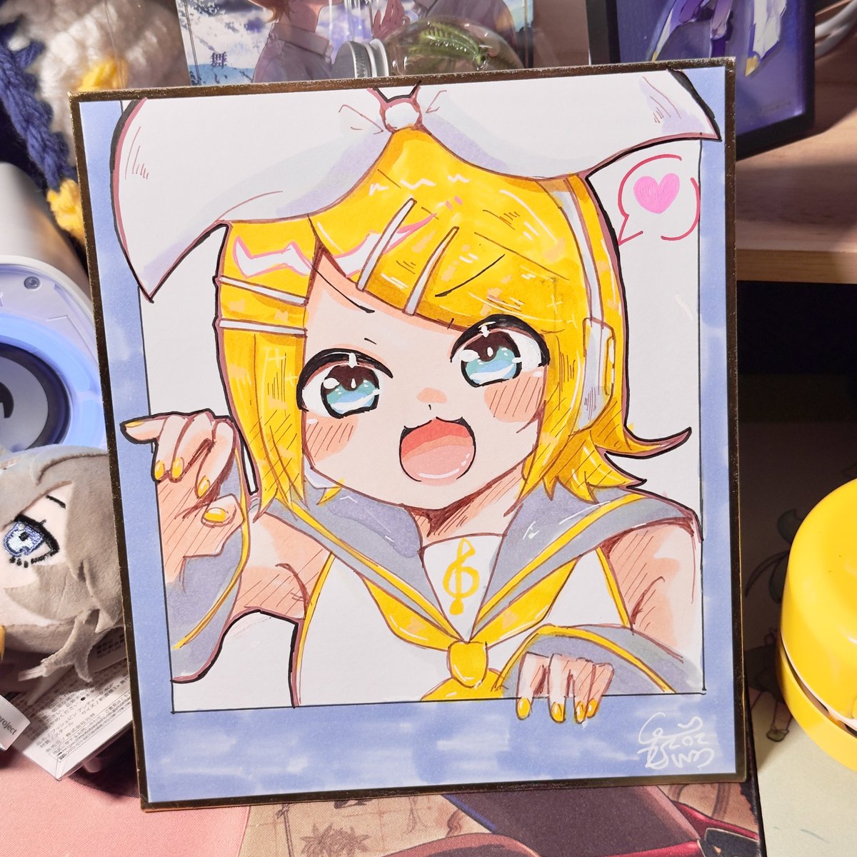 Post by 鬼燕-きえん- 鏡音あさひ！【B13】 on X: リンちゃん中色紙