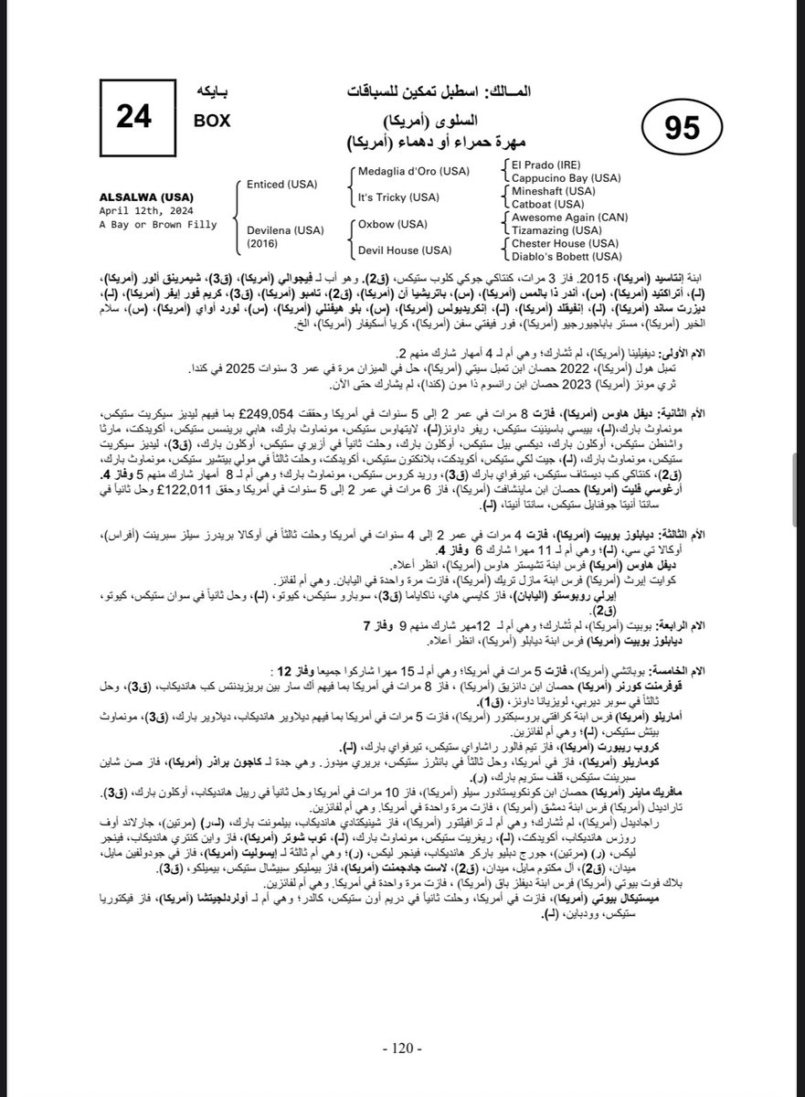 MujazALfrusia's tweet photo. 📅 01 ديسمبر 2025 — اليوم (2)
#مزاد نادي سباقات الخيل

🔢 الرقم: 95

🧬 الأب: ENTICED (USA) 
💰 السعر: 100,000 ريال سعودي
🏇 البائع: اسطبل تمكين للسباقات
👑 المشتري: تركي الشيباني

✨ #موجز_الفروسية https://t.co/AkBOOZcvki