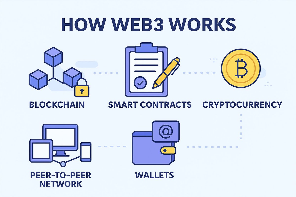 mustycrypto58's tweet image. What Is Web3?

Web3 is an internet built on blockchain where:

✅ You own your data

Unlike Web2 (Facebook, Google, TikTok), where companies store and control user data, Web3 allows users to own and control their identity, data, and digital assets.