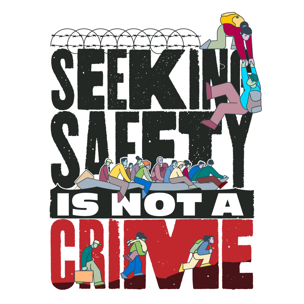 MSF's tweet image. Seeking safety is not a crime.