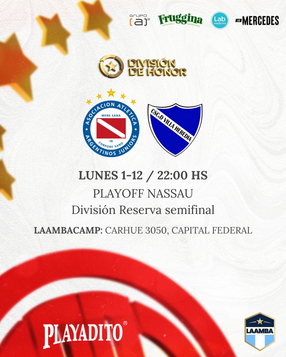 FutsalFemAAAJ's tweet image. #AAAJ 🏆 ¡POR UN LUGAR EN LA FINAL!

Diciembre arranca de la mejor manera para nosotras en @LAAMBAOK 🙌

La Reserva juega esta noche a las 22 en el @LAAMBACamp por la semifinal del Playoff Nassau ante Villa Heredia. ⚽️

Por este equipo y por estos colores... 🤞
#VamosBicho ❤️