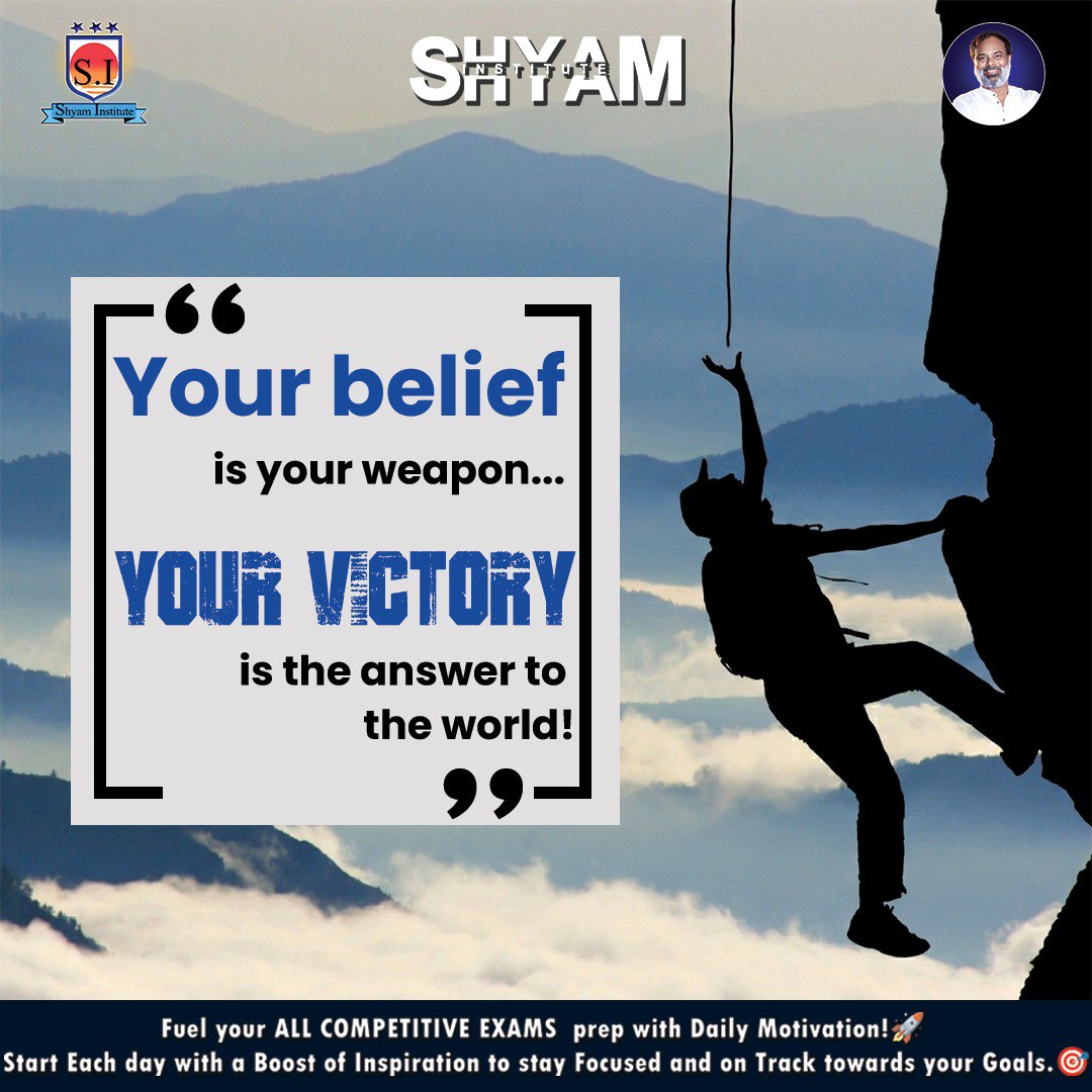 shyam_inst2001's tweet image. 🎯Fuel your ALL COMPETITIVE EXAMS prep with Daily Motivation Start each day with a boost of inspiration to stay focused and on track towards your goals…

#pcmains #english #arithmetic #indianhistory #reasoning #currentaffairs #indianeconomy #geography  #shyaminstitute