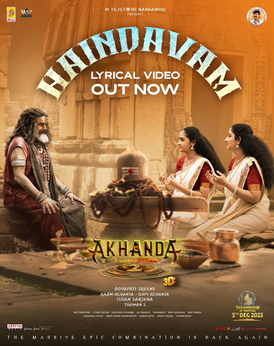 Arumugam_94's tweet image. HAINDHAVAM lyrical video is out today
#Akhanda2 #Haindavam