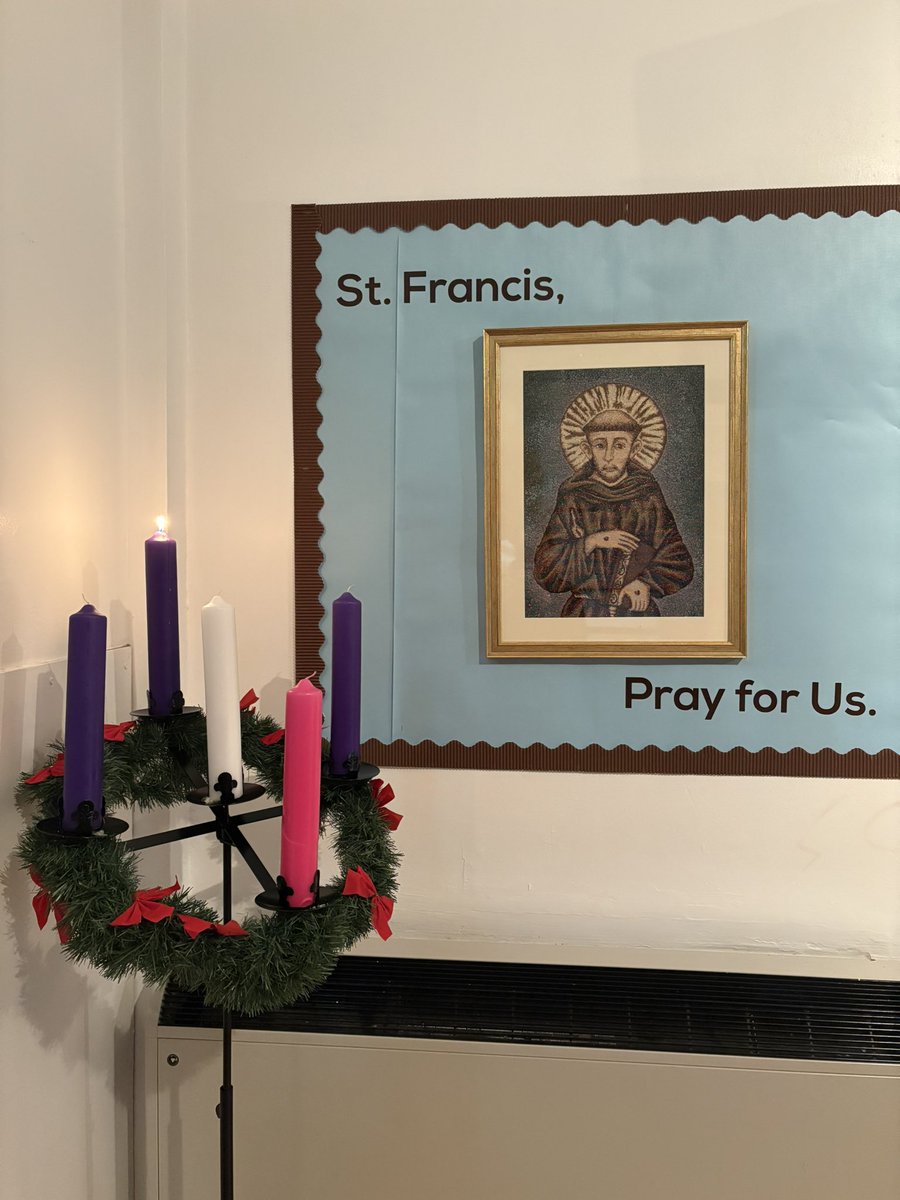 StFrancisPG's tweet photo. We came together this afternoon to light the first candle, marking the beginning of advent. Many thanks to our PC for our wreath and candles @StF_Parent_C  🩵🤎 #BeTheLight https://t.co/Sazrjz8OIr