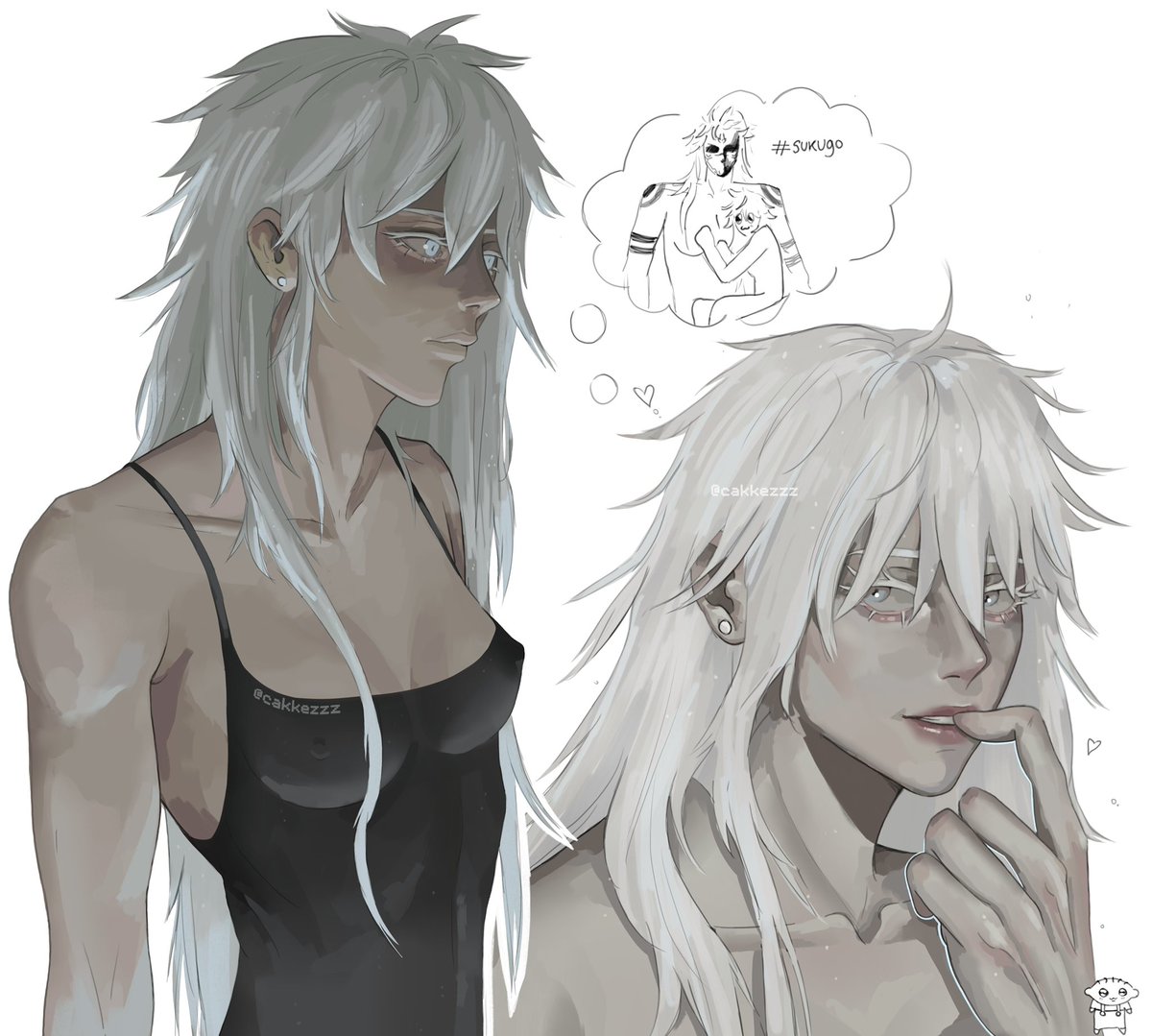 Fem gojo leftovers because I don’t know what to drawwwwww 😔 #gojo #jjk