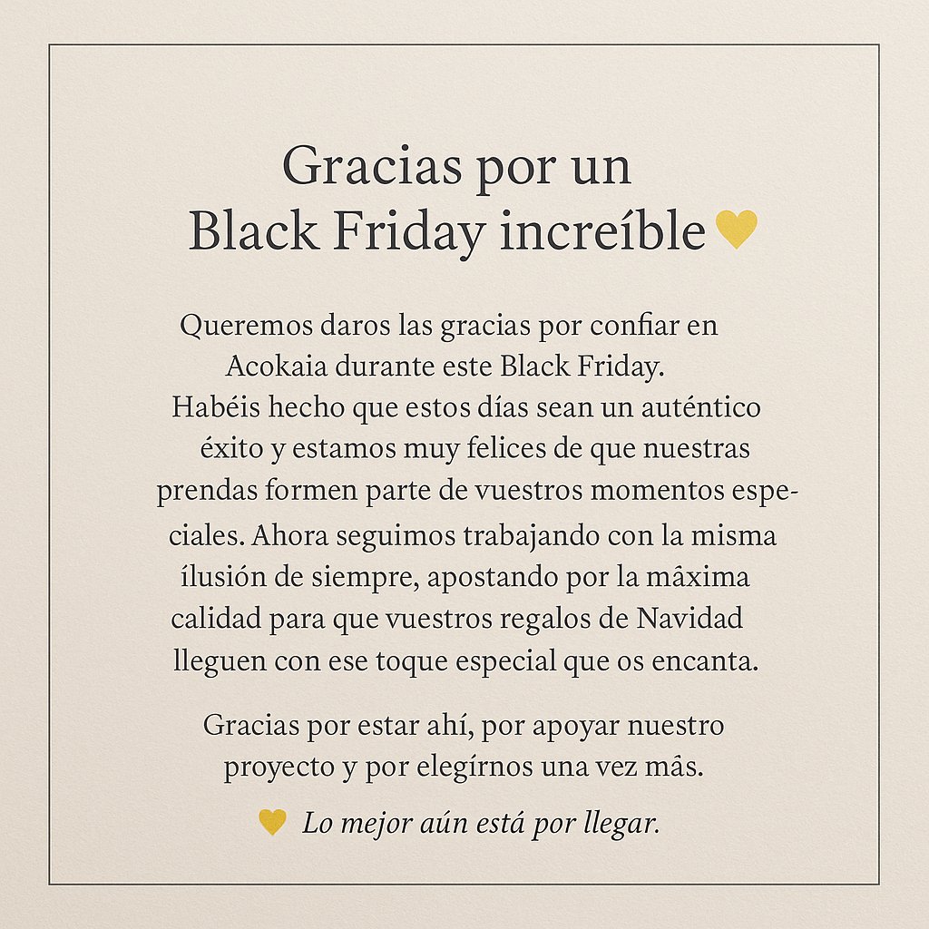 Gracias a todos por hacerlo posible 💛
Seguimos a tope. ✨
#Acokaia #Gracias