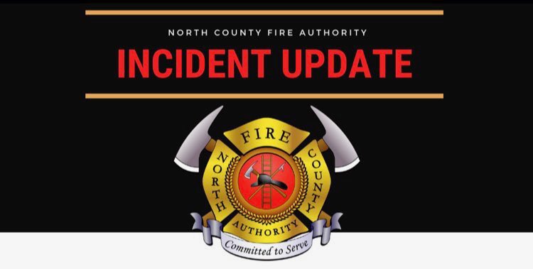 Fire on Callan Blvd has been extinguished. Crews to remain on scene for about 30 minutes.