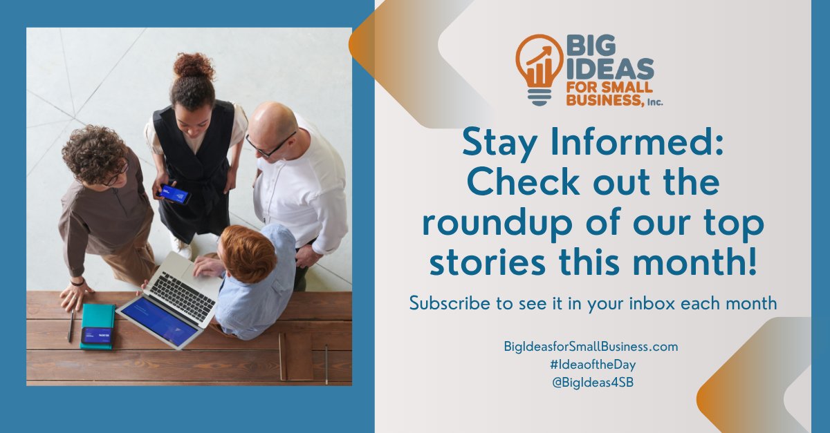 BigIdeas4SB's tweet image. Your Monthly Roundup of Top Stories conta.cc/4pKpTDq #smallbusiness  #smallbiznews #smallbiz #taxtips