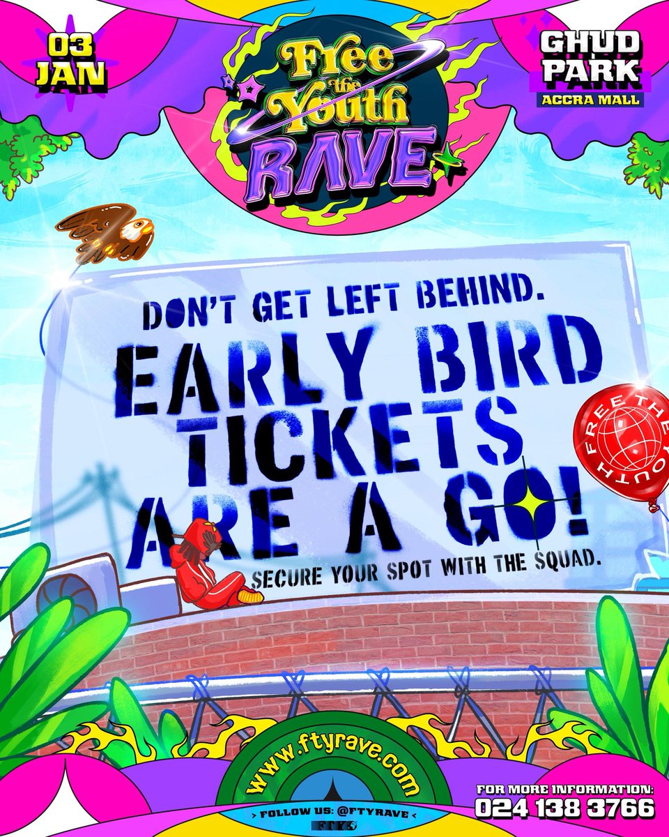 FTY RAVE EARLY BIRD TICKETS ARE NOW LIVE ON OUR WEBSITE ‼️

Jump in early before the prices take off — once they rise, they are not coming back down.

Head over to ftyrave.com and grab your tickets now.