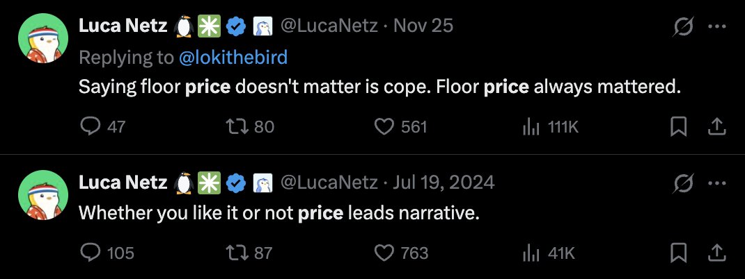 RiceRiddler's tweet image. Yesterday, @pudgypenguins closed their blind box sales with 7226 minted for $99.99 each- that&apos;s $720k of product sold by a crypto brand. 

For extra context, just about every crypto fear and greed index in crypto is currently at &quot;extreme fear&quot; levels, hovering at 20-24 out of…