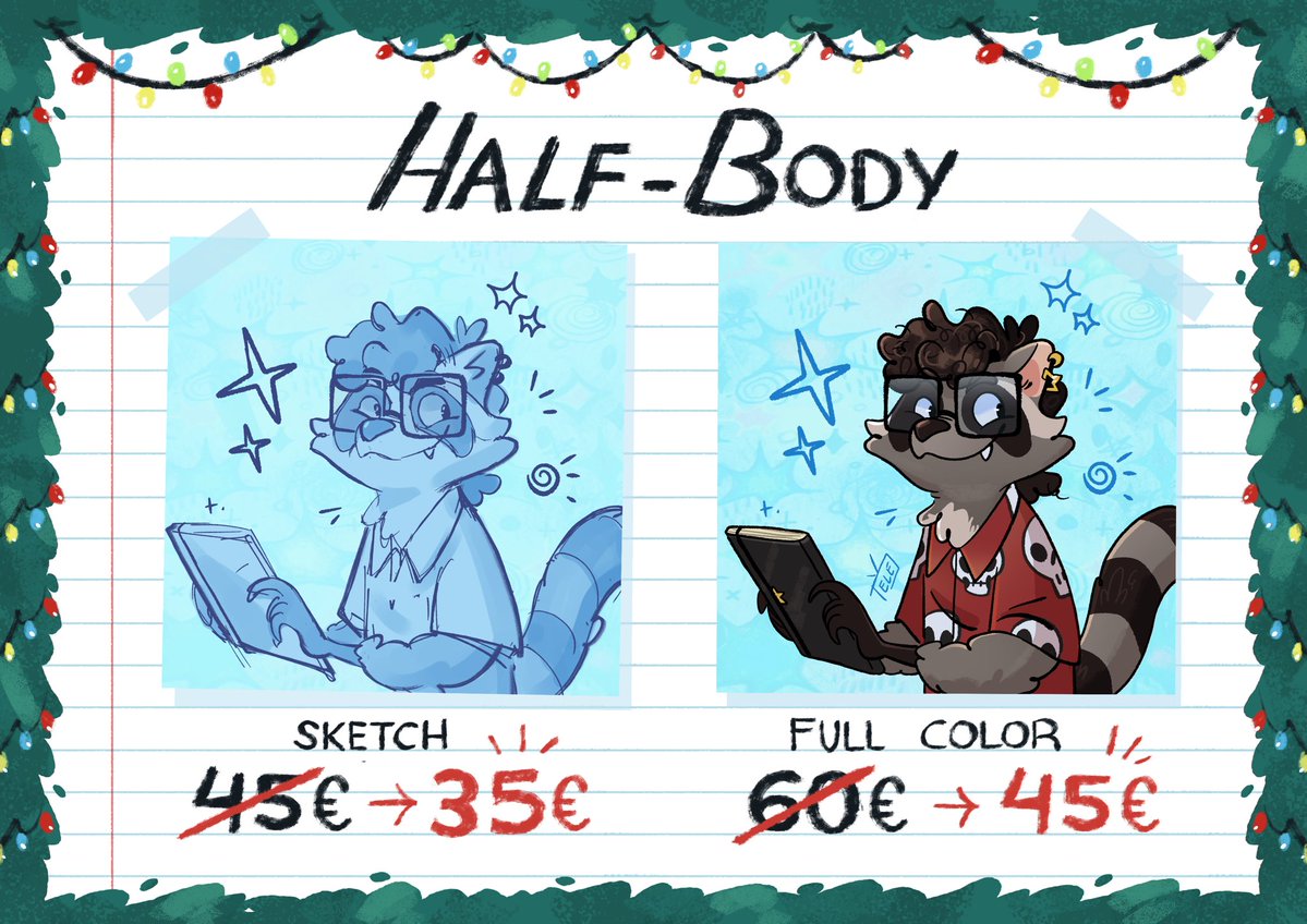 blueyay_s's tweet image. 🎄[CHRISTMAS SALE]🎄

The holidays are upon us so I decided to open commissions again. Come get yours! 

#opencommissions #christmascommissions