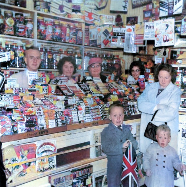 Knowledgepoint's tweet image. In the 1950s, sweet shops were small, often family-run corner stores where most sweets were displayed in large glass jars behind a counter and weighed out into paper bags for each customer. Sweets available were a mix of traditional boiled sweets and emerging packaged brands.